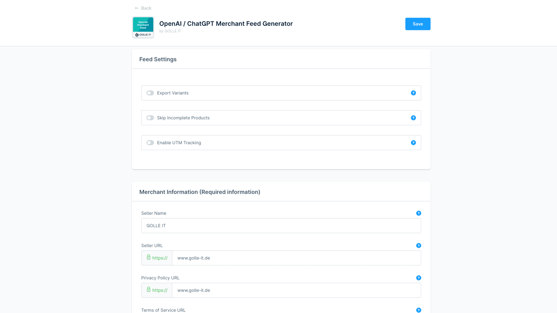 Artikel in ChatGPT anzeigen (OpenAI Merchant Feed Generator): Screenshot 2