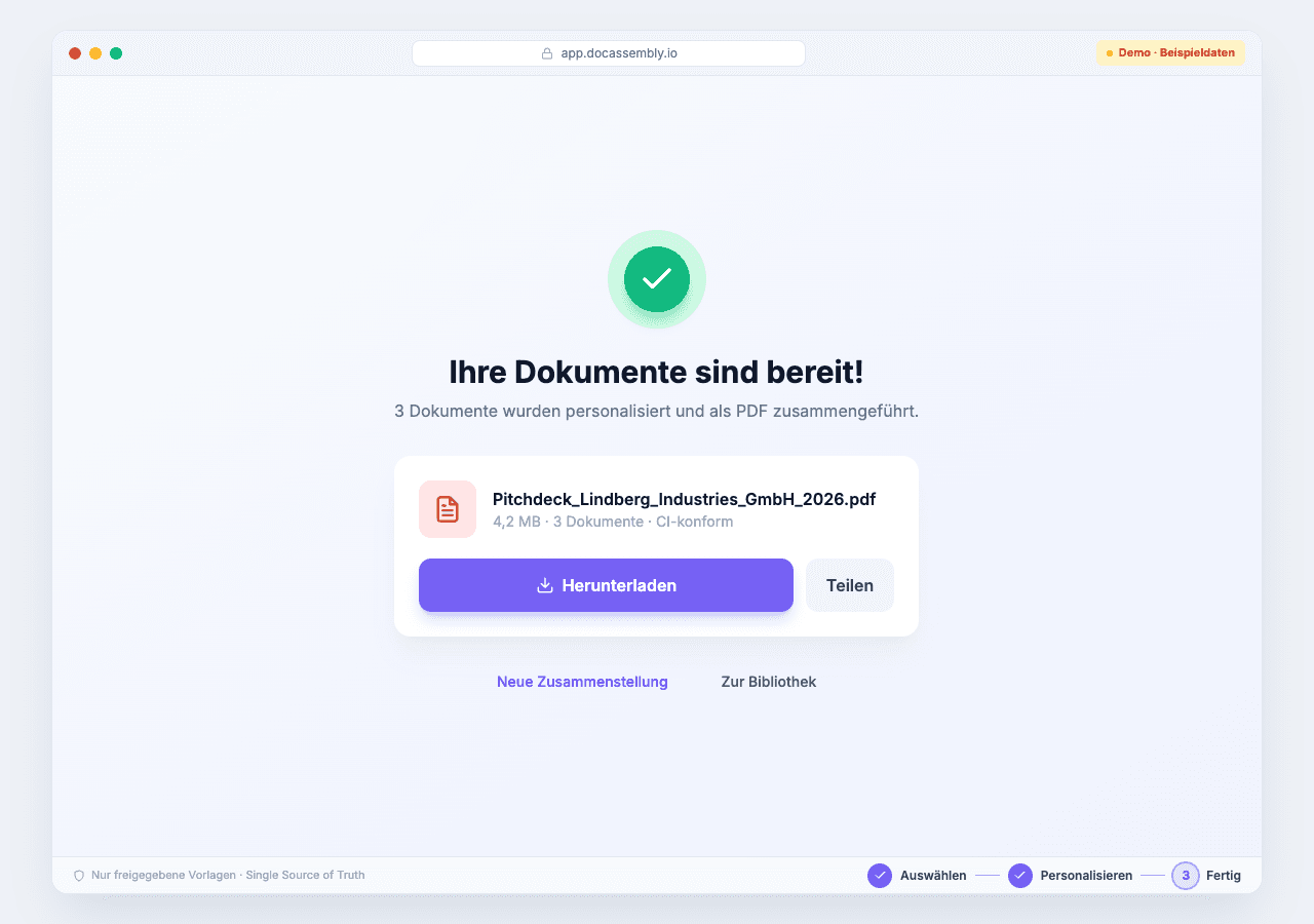Vertriebsunterlagen automatisieren: Screenshot 3