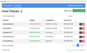 Monitoring for SSL certificates - free of charge